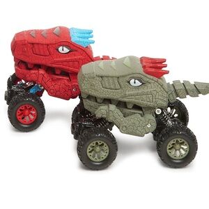 Dinosaur Adventure 4x4 Toy Cars - Red and Gray